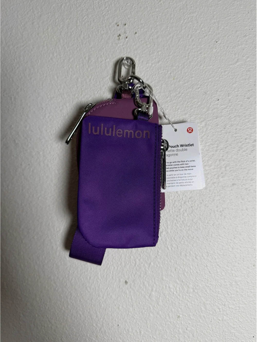 NWT Lululemon Dual Pouch Wristlet College Purple Mystic $48